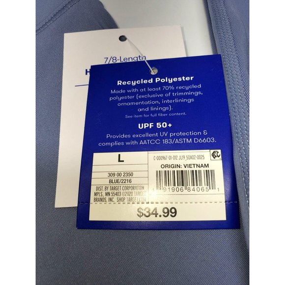 NWT  JoyLab  Women's High-Waisted Aspen Leggings 7/8 Length  Blue SZ L 973 - Picture 4 of 6